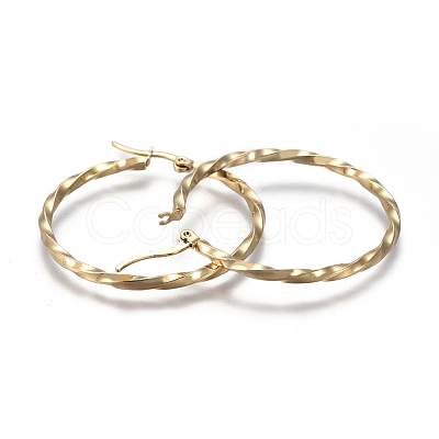 201 Stainless Steel Big Hoop Earrings EJEW-A054-06C-G-1