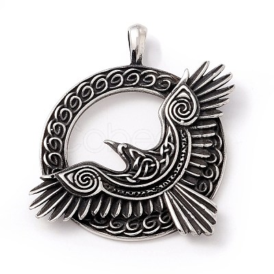 Tibetan Style 304 Stainless Steel Pendants STAS-P305-50AS-1