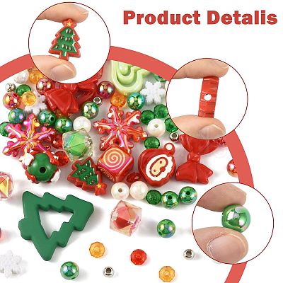 100Pcs 19 Styles Christmas Acrylic Beads MACR-FS0002-33-1