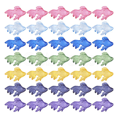 42Pcs 7 Colors Transparent Acrylic Pendants MACR-TA0001-57-1