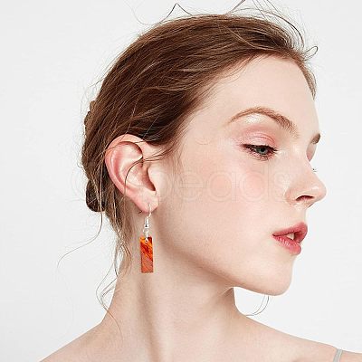 DIY 8 Pairs Rectangle Resin & Walnut Wood Earring Makings DIY-FH0001-87-1