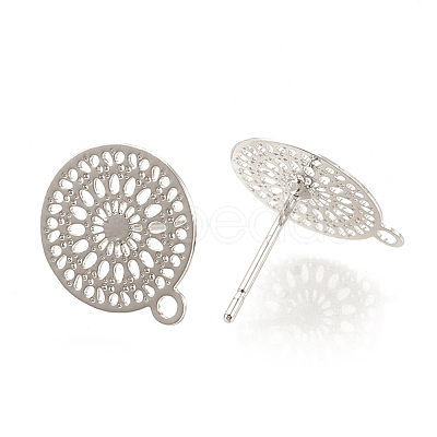 Brass Stud Earring Findings KK-S345-260-1