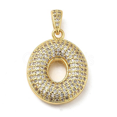 Brass Micro Pave Cubic Zirconia Pendants KK-E061-03G-15-1