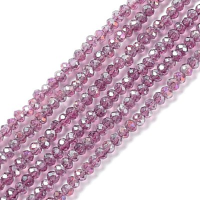 Electroplate Glass Beads Strands EGLA-R048-2mm-11-1