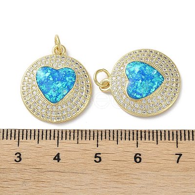 Brass Micro Pave Clear Cubic Zirconia Pendants KK-C045-01B-G-1