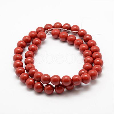 Natural Red Jasper Beads Strands G-E375-6mm-02-1