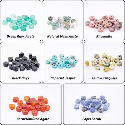 160Pcs 8 Style Natural Mixed Gemstone Beads G-NB0002-97-1