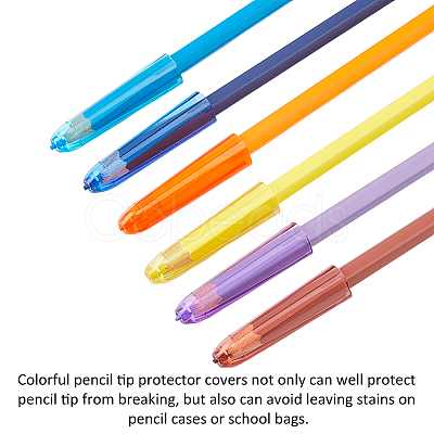 12 Sets Plastic Pencil Cap DIY-FH0008-02-1