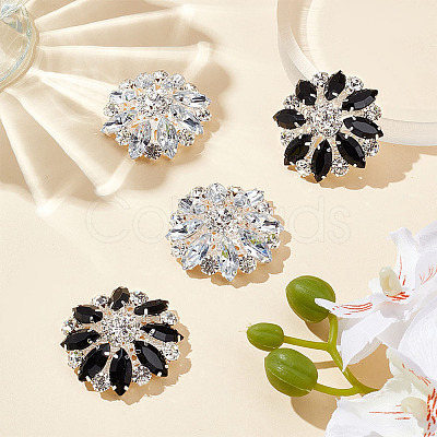 4Pcs 2 Colors Zinc Alloy Rhinestone Ornament Accessories DIY-GA0005-93-1