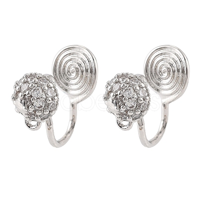 Brass Clip-on Earring Findings KK-K371-27B-P-1