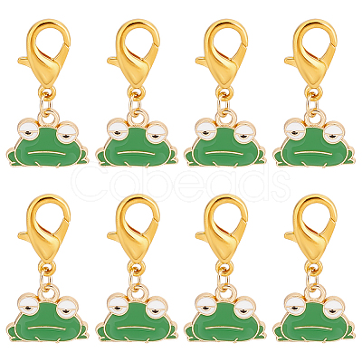 Alloy Enamel Frog Pendant Locking Stitch Markers HJEW-AB00061-1