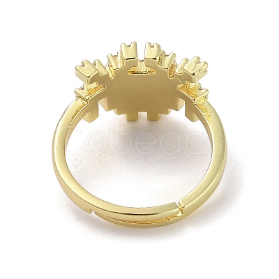 Real 18K Gold Plated Brass Pave Cubic Zirconia Adjustable Rings RJEW-M170-05G-01-1