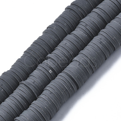 Flat Round Handmade Polymer Clay Beads CLAY-R067-10mm-41-1