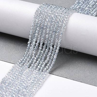 Transparent Electroplate Glass Beads Strands GLAA-H021-01A-PL03-1