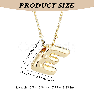 1pc Brass Chain with Alloy Letter Pendants Necklaces NJEW-LP0001-41I-G-1