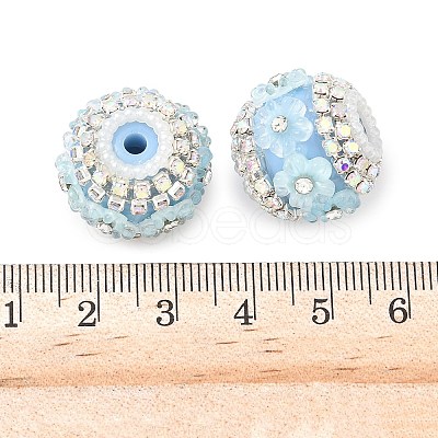Bling Resin Rhinestone Flower Beads OACR-D310-01P-A-1