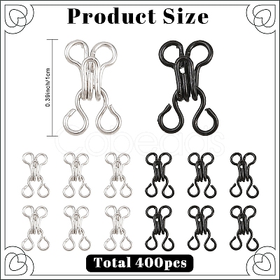 400Pcs 2 Colors Brass Interlocking Clasps KK-YW0004-28-1