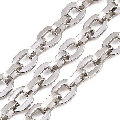 201 Stainless Steel Oval Link Chains CHS-F024-07P-1