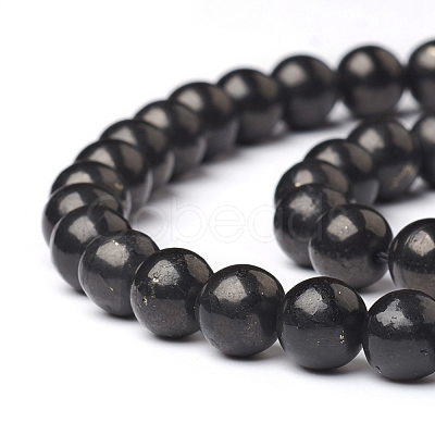 Natural Shungite Beads Strands G-I271-C03-4mm-1