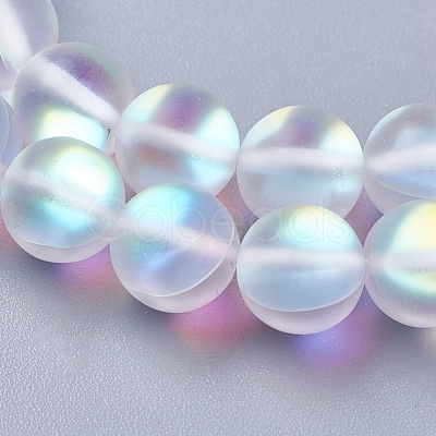 Synthetic Moonstone Beads Strands G-E468-G01-6mm-1