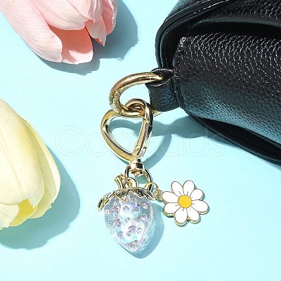 Acrylic Strawberry Pendant Decoration HJEW-SW00120-03-1