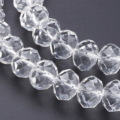 Faceted Rondelle Handmade Glass Beads X-GS011-01-1
