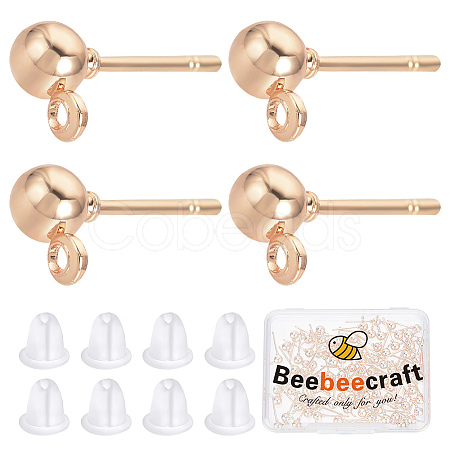 100Pcs Iron Ball Stud Earring Post STAS-BBC0001-79-1