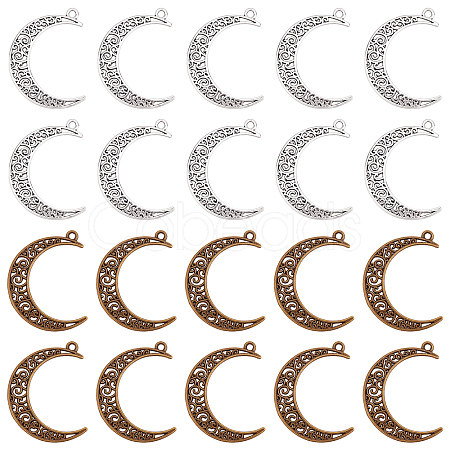 40Pcs 2 Styles Tibetan Style Alloy Pendants TIBE-SC0001-70-1