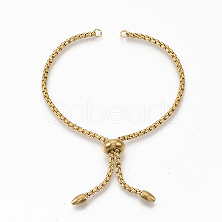 Ion Plating(IP) Adjustable 304 Stainless Steel Slider Bracelets Making X-STAS-T050-030G-1