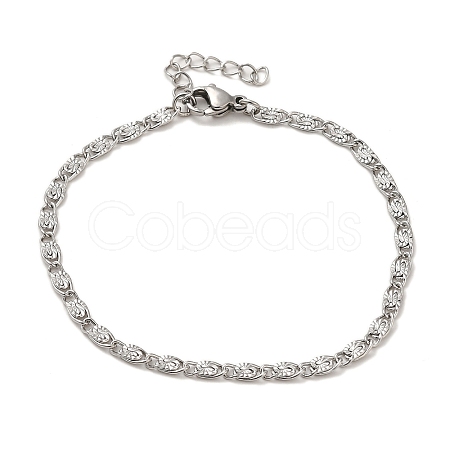 304 Stainless Steel Lumachina Chain Bracelets BJEW-C079-01A-P-1
