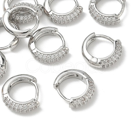 SHEGRACE Brass Micro Pave Cubic Zirconia Huggie Hoop Earrings XGRQ4G980-669P-1