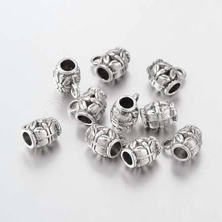 Tibetan Silver Tube Bails X-AB647Y-1