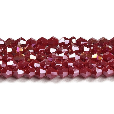 Opaque Solid Color Electroplate Glass Beads Strands X1-GLAA-F029-P4mm-A01-1