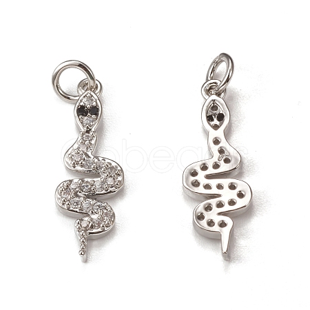 Brass Micro Pave Cubic Zirconia Pendants KK-E068-VB311-1