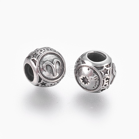 316 Surgical Stainless Steel European Beads STAS-P212-18P-07-1
