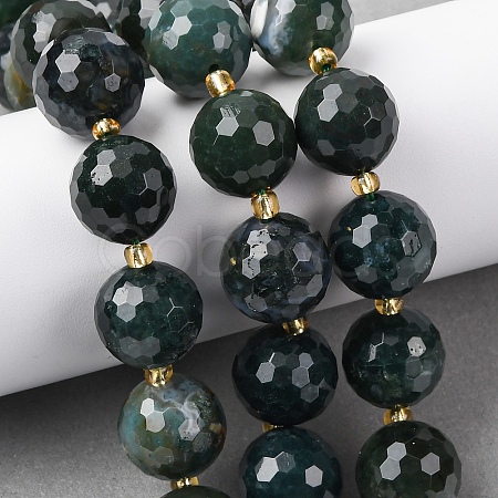 Natural Moss Agate Beads Strands G-C249-A25-16MM-1