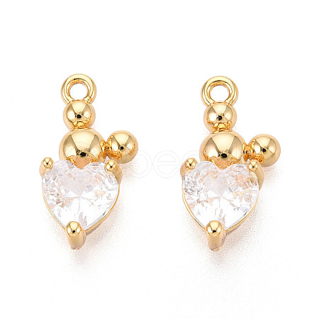 Brass Micro Pave Cubic Zirconia Pendants KK-N263-62G-1