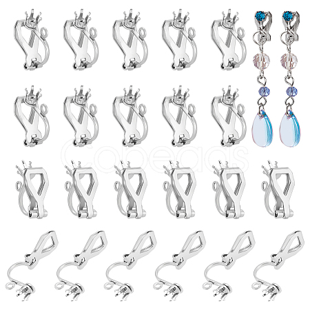40Pcs 316 Stainless Steel Clip-on Earring Findings STAS-UN0063-37-1