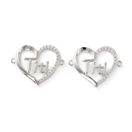 Brass Micro Pave Clear Cubic Zirconia Links ZIRC-Z007-15P-1