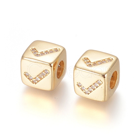 Brass Micro Pave Cubic Zirconia European Beads ZIRC-G162-14G-10-1