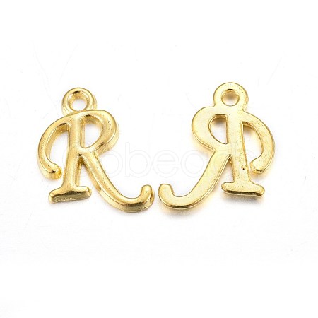 Golden Plated Alloy Letter Pendants X-PALLOY-J718-01G-R-1