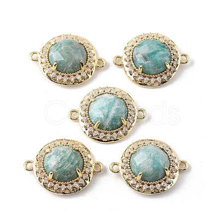 Natural Amazonite Faceted Connector Charms G-H323-03G-12-1