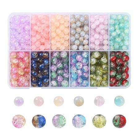 708Pcs 12 Styles Glass Round Beads DGLA-YW0001-15-1