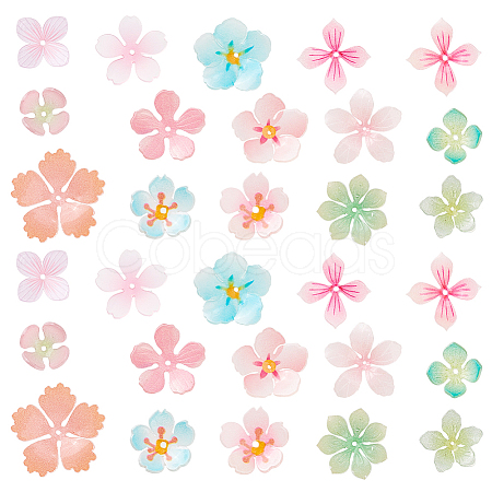 30Pcs 15 Styles Plastic Beads KY-GA0001-33-1
