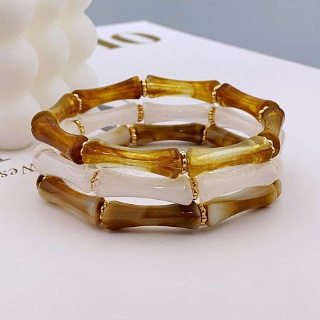 Acrylic Bamboo Joint Beaded Bracelets for Women FS-WG26A21-28-1