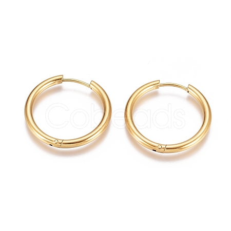 Ion Plating(IP) 304 Stainless Steel Huggie Hoop Earrings EJEW-G272-01-20mm-G-1