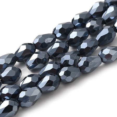 Electroplate Glass Beads Strands X-EGLA-D017-7x5mm-2-1
