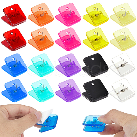 20Pcs 10 Colors Plastic Photo Paper Craft Clips AJEW-GA0009-87-1