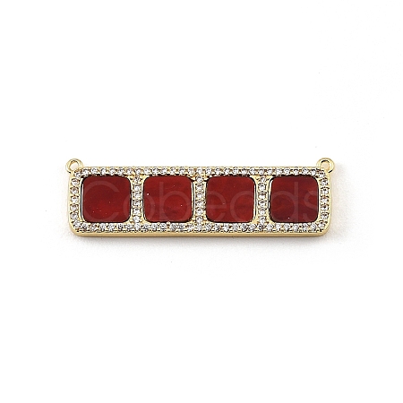 Brass Micro Pave Clear Cubic Zirconia Connector Charms CU-CBA30E8-01G-B07-1