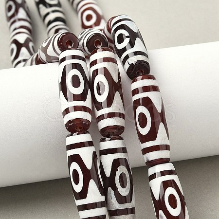 Rice Shape Tibetan Style dZi Beads Strands G-A269-A19-01-1